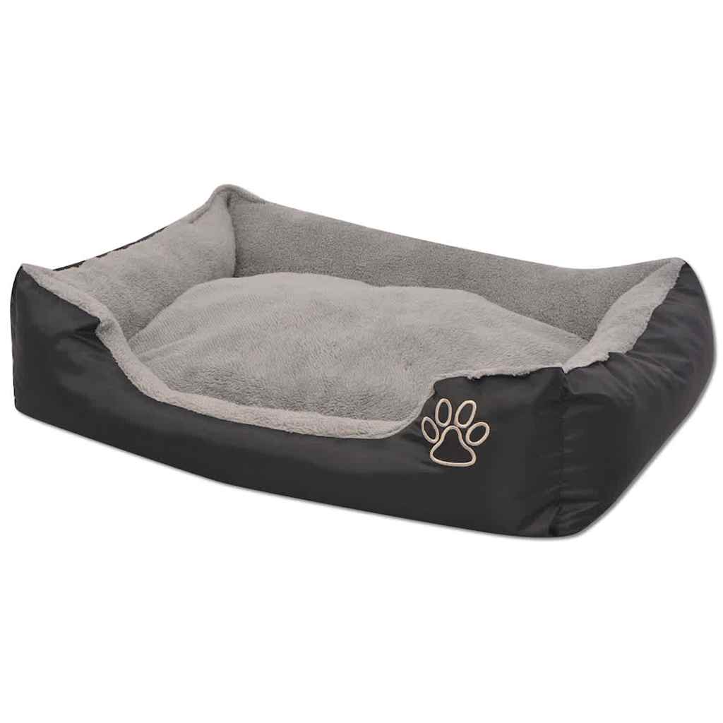 Cama de perros de Vidaxl con almohada acolchada l Negro