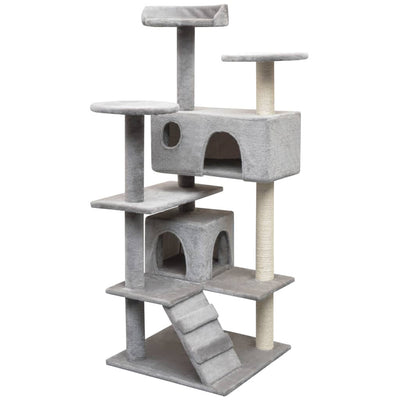 Tiragraffi per gatti Vidaxl con tiragraffi in sisal 125 cm grigio