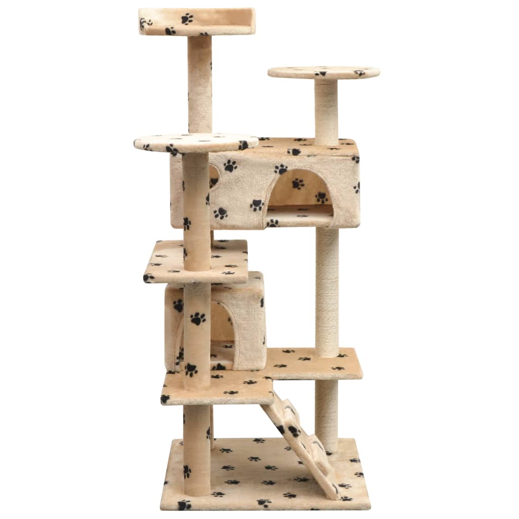 Vidaxl Cat Scratching Post con graffi di sisal 125 cm Pootprint Stampa beige