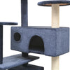 Vidaxl Cat Rastreing Post con postes de rascado de sisal 125 cm de azul oscuro
