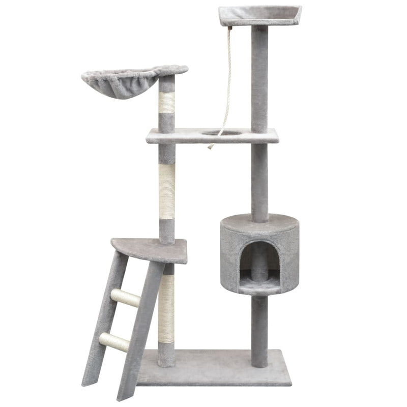 Post de raspado de gatos Vidaxl con postes de rascado de sisal de 150 cm de gris
