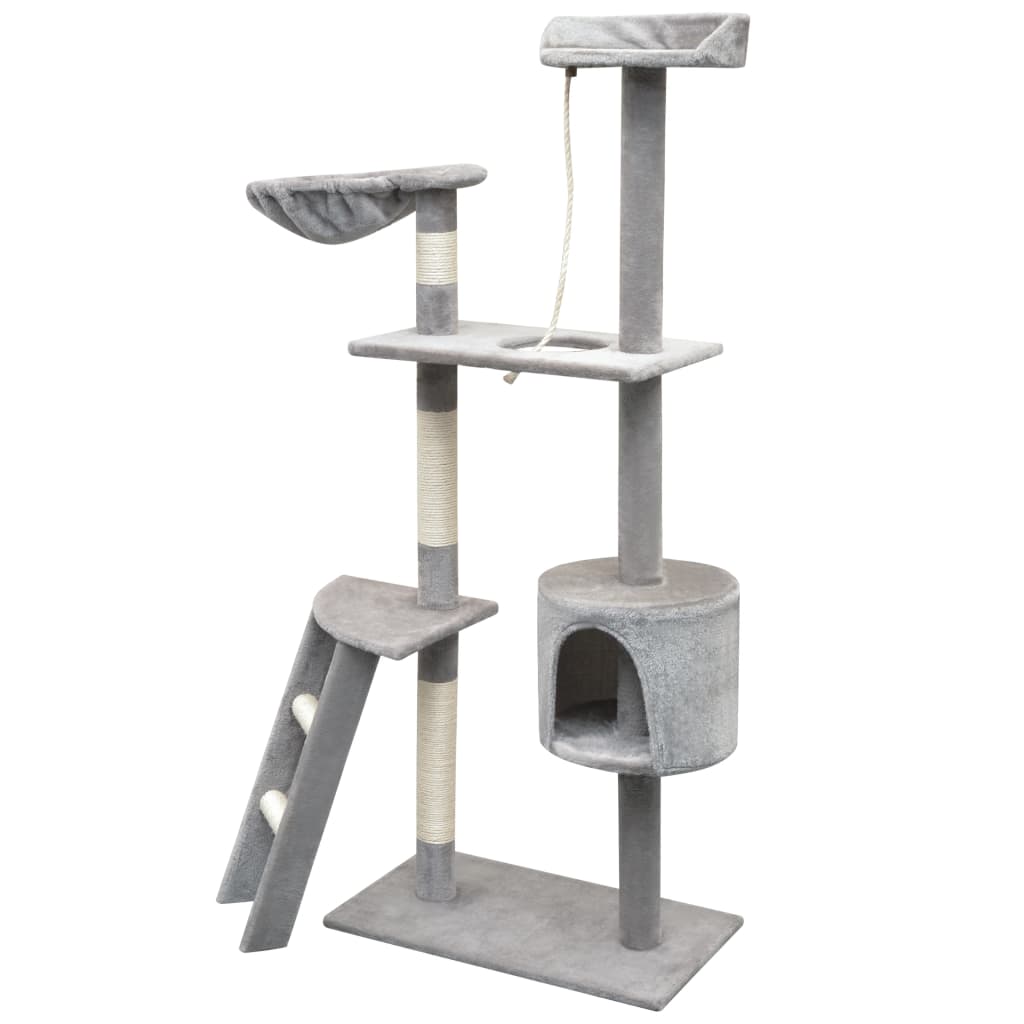 Post de raspado de gatos Vidaxl con postes de rascado de sisal de 150 cm de gris