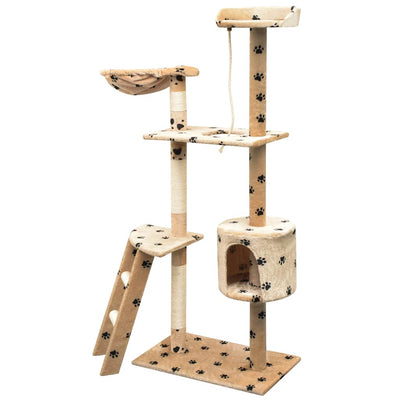 Vidaxl Cat Scratching Post con graffi di sisal 150 cm Pootprints beige