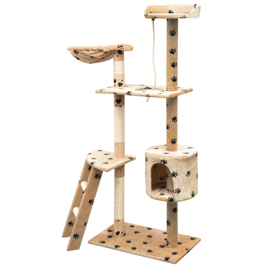 Vidaxl Cat Ranging Post con postes de rascado de sisal 150 cm Pootprints beige