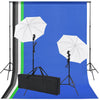 Vidaxl Photo Studio Conjunto con 5 fondos de color 2 Umbrellas