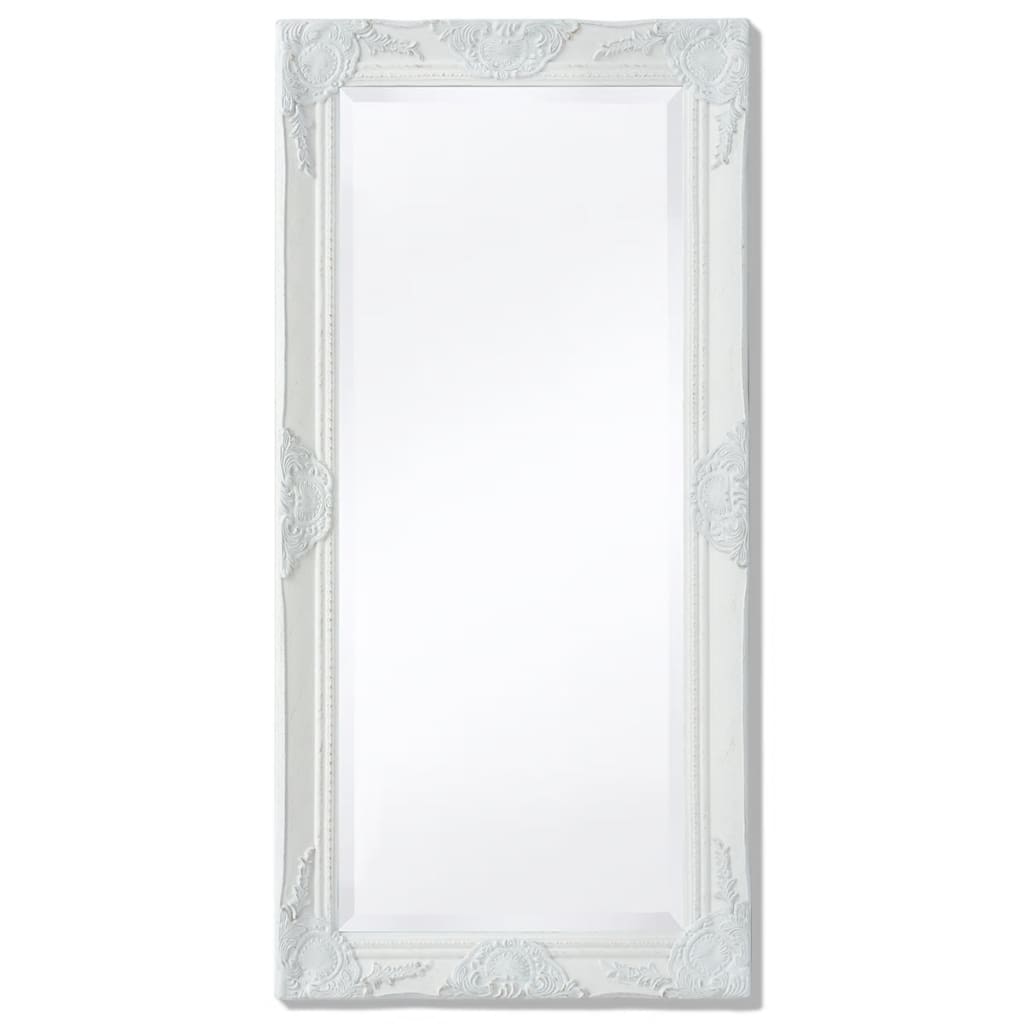 Vidaxl Mirror de pared Barroque 100 x 50 cm blanco