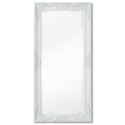 Vidaxl Mirror de pared Barroque 100 x 50 cm blanco