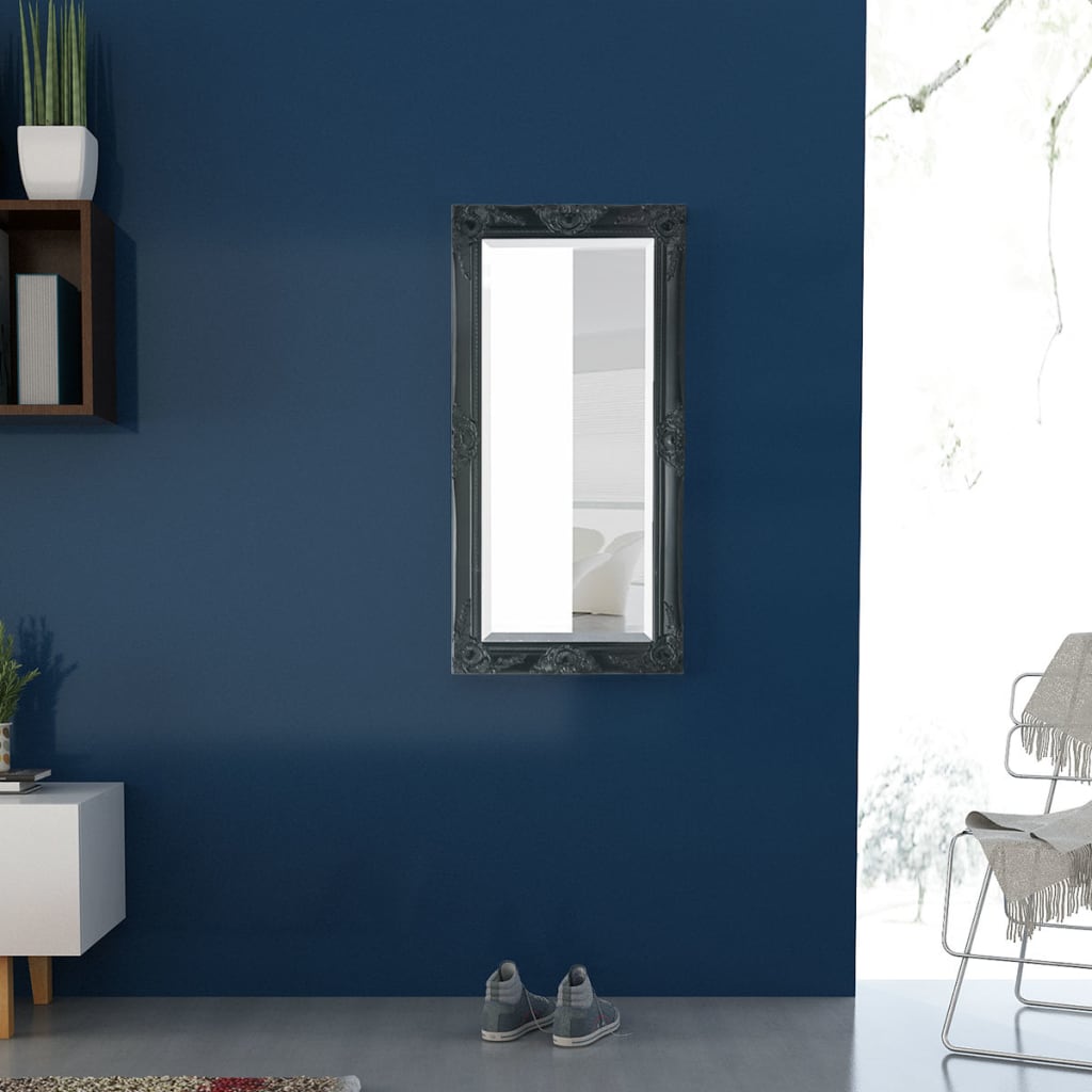 Vidaxl Specchio da parete barocco 100 x 50 cm nero