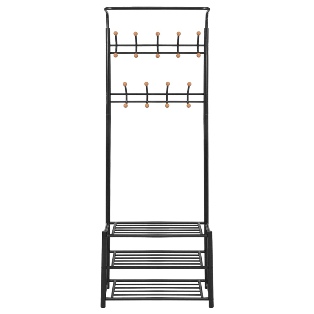 Vidaxl Relling Rack con almacenamiento de zapatos 68x32x182.5 cm Negro