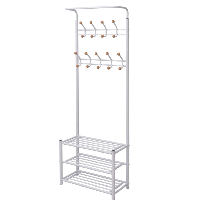 Rastrellino da abbigliamento Vidaxl con spazio per scarpe 68x32x182,5 cm bianco