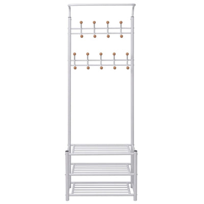 Rastrellino da abbigliamento Vidaxl con spazio per scarpe 68x32x182,5 cm bianco