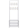 Vidaxl kledingrek met schoenenopberger 68x32x182,5 cm wit
