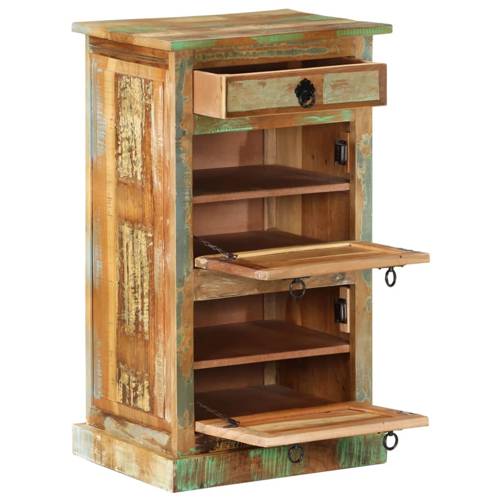 Gabinete de zapato Vidaxl con cajón de 4 capas de madera reciclada sólida