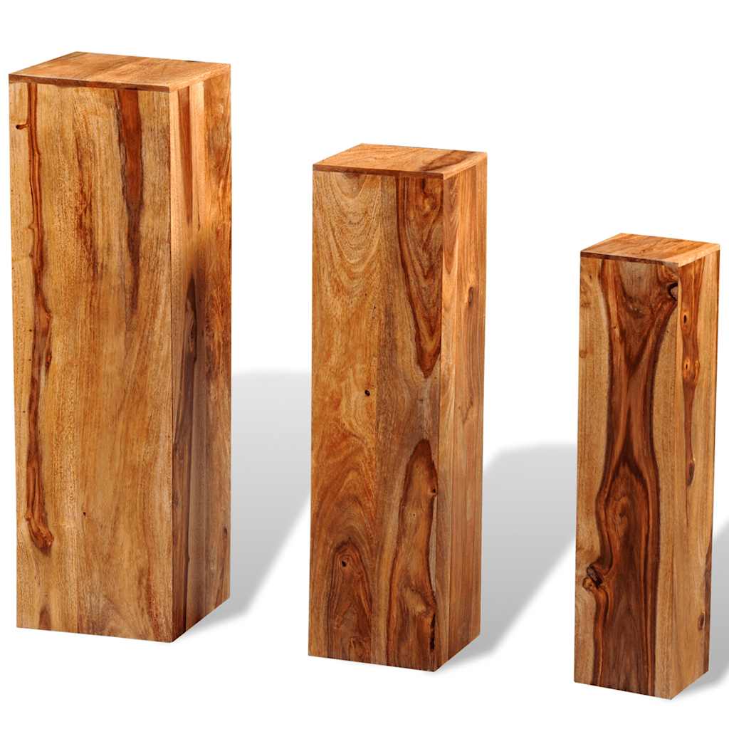 Vidaxl Stand in 3 parti per impianto set solido sheeshamhout marrone