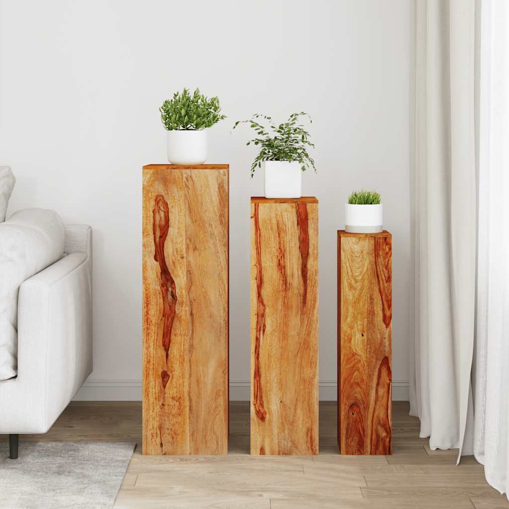 Vidaxl Stand in 3 parti per impianto set solido sheeshamhout marrone