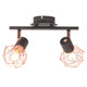 Lampada a soffitto Vidaxl con 2 faretti e14 neri e rame