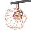 Lampada a soffitto Vidaxl con 6 faretti e14 neri e rame