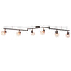 Lampada a soffitto Vidaxl con 6 faretti e14 neri e rame