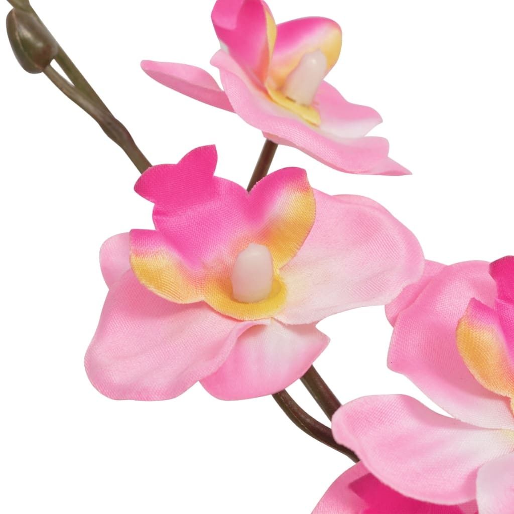 Vidaxl Orquídea de planta artificial con maceta de 30 cm de rosa