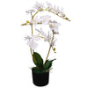 Vidaxl Orquídea de planta artificial con maceta de 65 cm de blanco