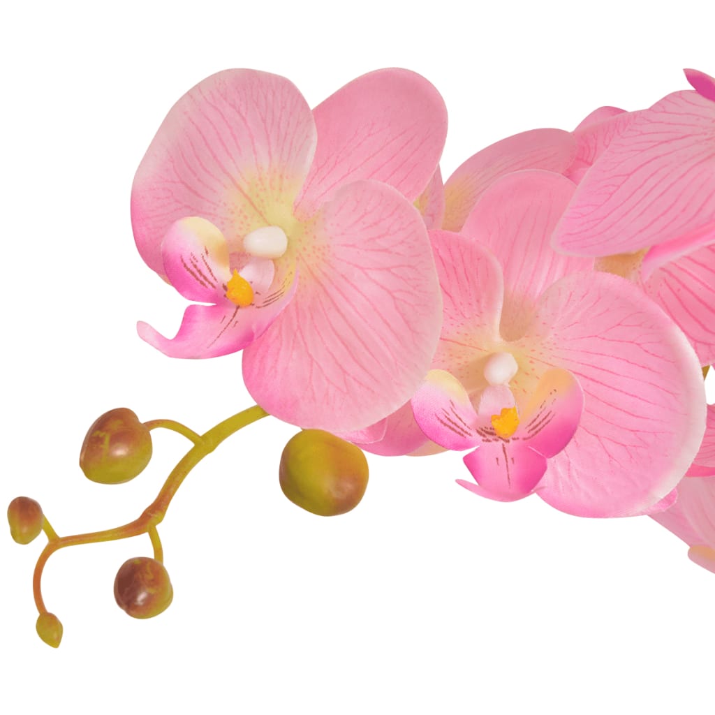 Vidaxl Orquídea de planta artificial con maceta de 65 cm de color rosa