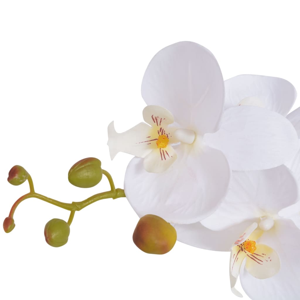 Planta artificial Vidaxl con orquídea de maceta 75 cm blanco