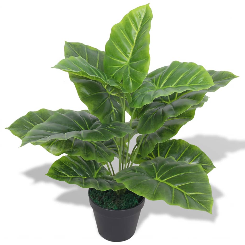 Plantas de taro de arte de Vidaxl con maceta 45 cm verde