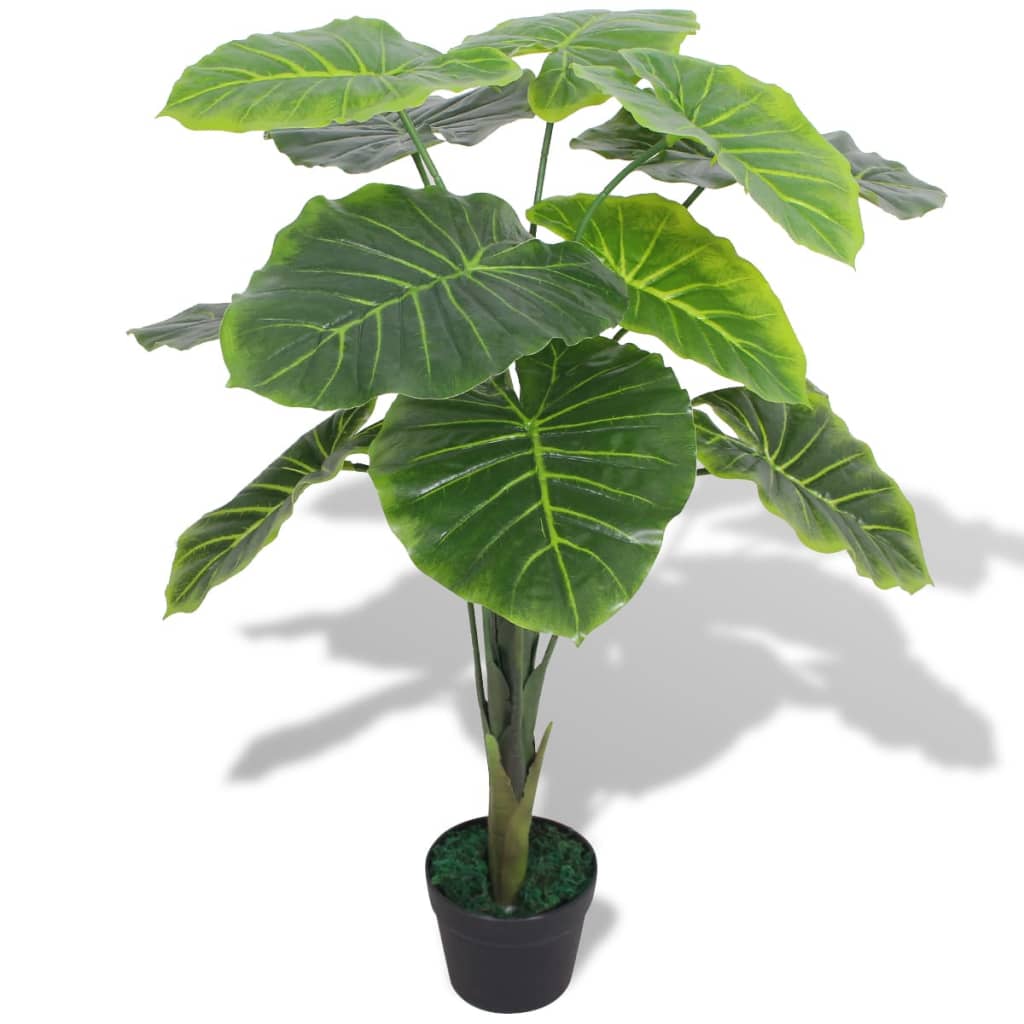 Vidaxl Taro de planta artificial con maceta de 85 cm verde