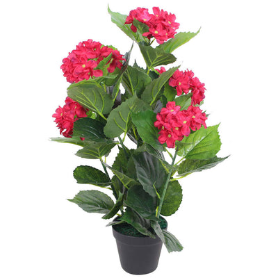 Vidaxl Art Hortensia Plant con pentola di rosso 60 cm