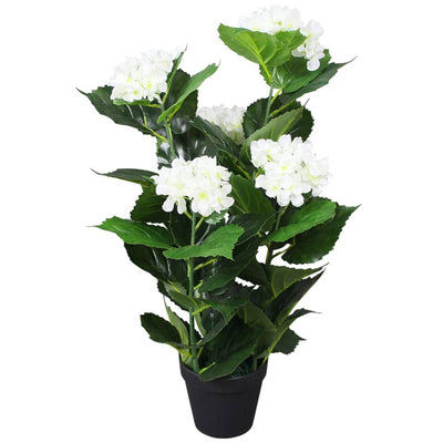 Vidaxl Art Hortensia Plant con pentola da 60 cm bianco