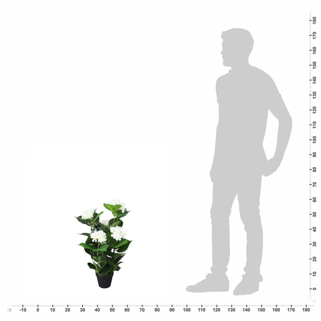 Vidaxl Art Hortensia Plant con pentola da 60 cm bianco
