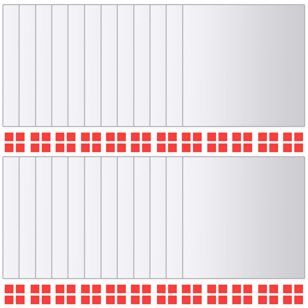 Vidaxl 24 azules de espejo vidrio cuadrado
