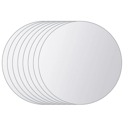 Vidaxl 8 St Specchio piastrelle rotonde vetro