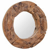 Specchio decorativo Vidaxl intorno a 60 cm in legno di teak