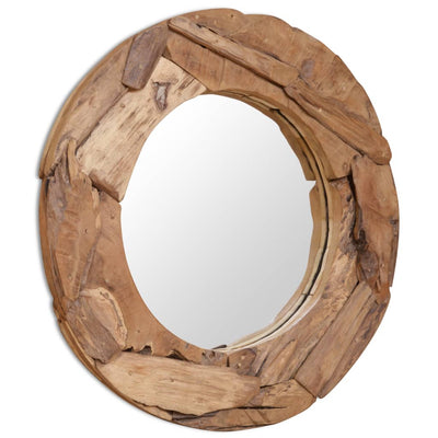 Specchio decorativo Vidaxl intorno a 80 cm in legno di teak