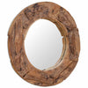 Specchio decorativo Vidaxl intorno a 80 cm in legno di teak