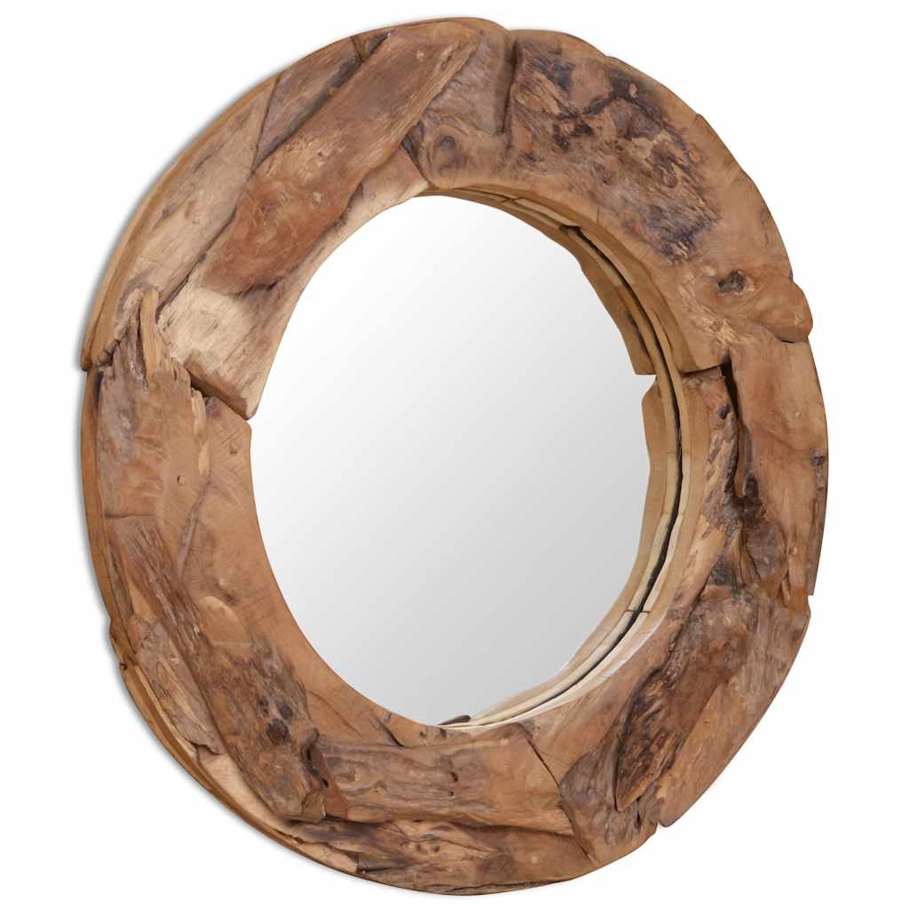 Vidaxl Mirror decorativo alrededor de 80 cm de madera de teca
