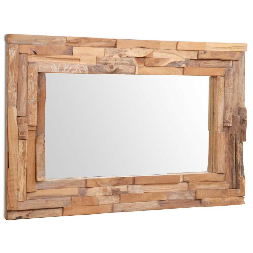 Vidaxl Decorativo specchio rettangolare 90x60 cm Legno di teak