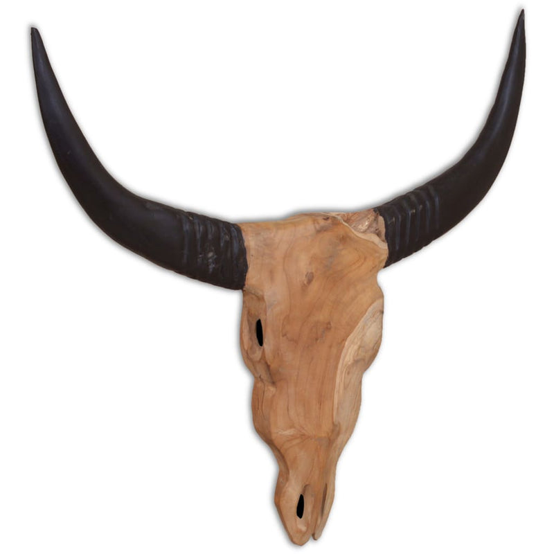 Vidaxl Bull Immagine Wall -montato 69x6x60 cm Legno di teak