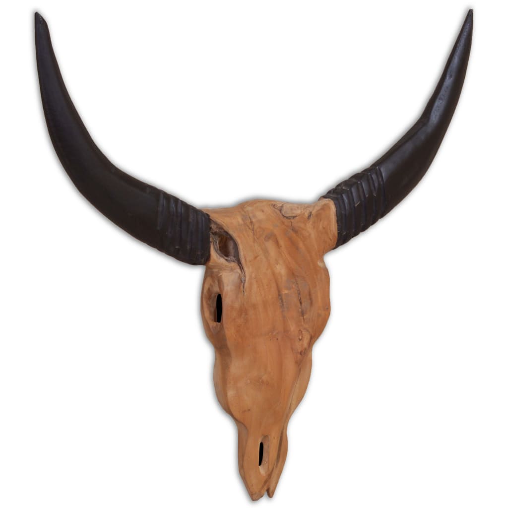 Vidaxl Bull Immagine Wall -montato 69x6x60 cm Legno di teak