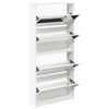 Gabinete de zapatos Vidaxl con 4 espejos 63x17x134 cm blanco