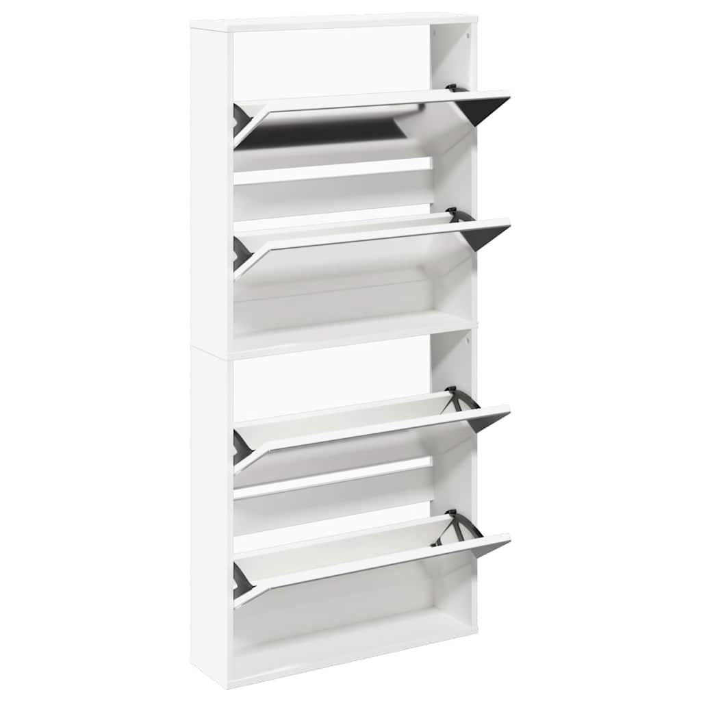 Vidaxl schoenenkast met 4 spiegels 63x17x134 cm wit