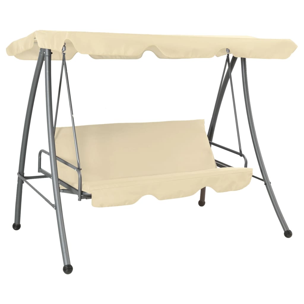 Banco de columpio Vidaxl para al aire libre con Luifel Sand White