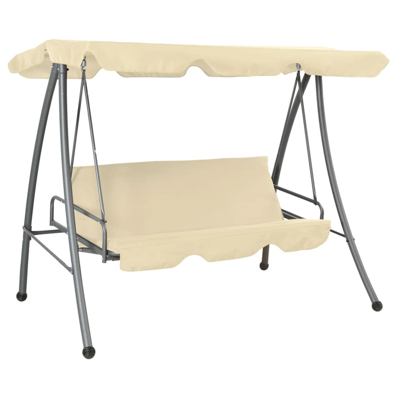 Vidaxl Swing Bench per esterno con Luifel Sand White