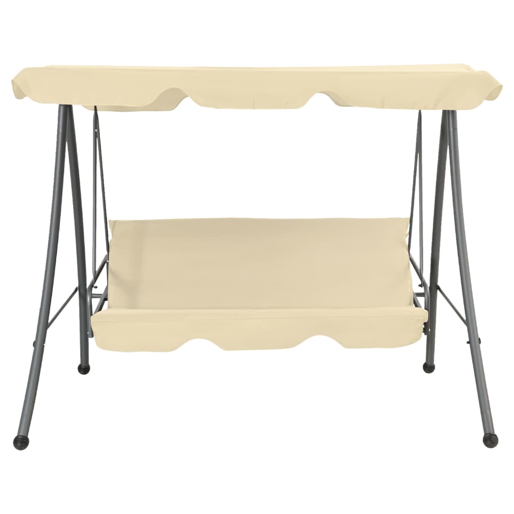 Banco de columpio Vidaxl para al aire libre con Luifel Sand White