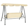 Banco de columpio Vidaxl para al aire libre con Luifel Sand White