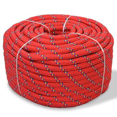 Vidaxl boot touw 8 mm 100 m polypropyleen rood