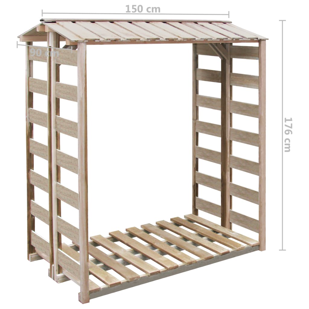 Almacenamiento de Firewood Vidaxl 150x90x176 cm Pine impregnado