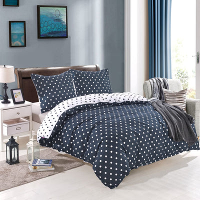 Vidaxl Duvet Overlay Set Dots 240x220 80x80 cm