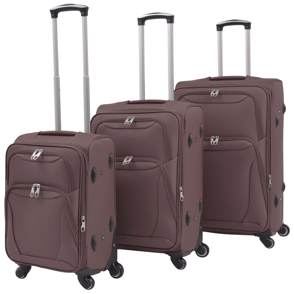 Vidaxl Trolleyset Coffee Brown 3 piezas